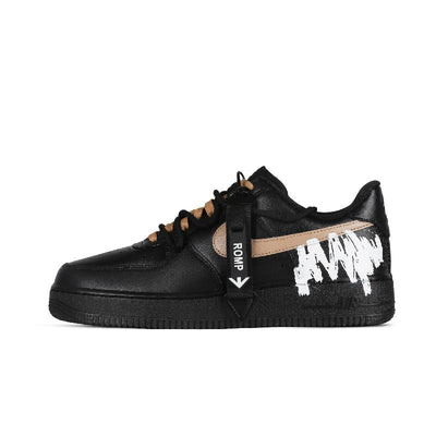 [Custom MAX for men and women]  Air Force 1 Skateboarding Shoes Unisex Low-top Black/Brown/White