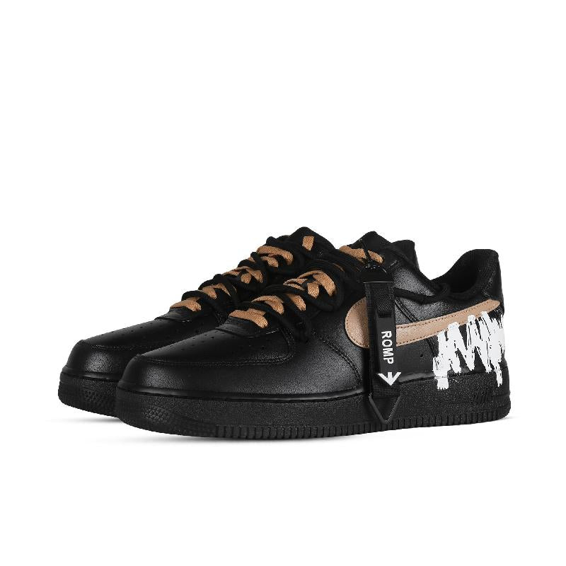 [Custom MAX for men and women]  Air Force 1 Skateboarding Shoes Unisex Low-top Black/Brown/White