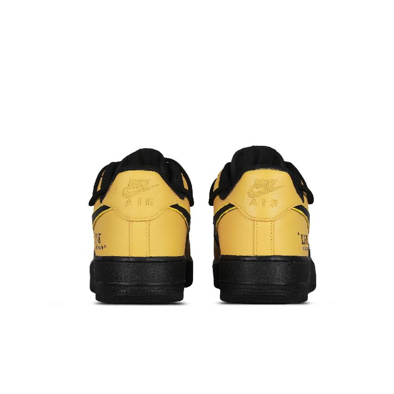 [Custom Absurd copy for both men and women]  Air Force 1 Skateboard Shoes Unisex Low-Top Black/Yellow