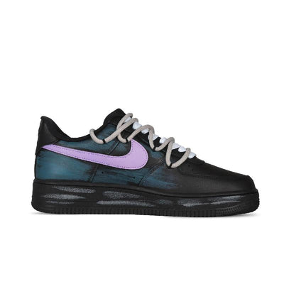 [Custom Men's and Women's Street Graffiti 2.0]  Air Force 1 Skateboard Shoes Unisex Low-Top Black/Purple