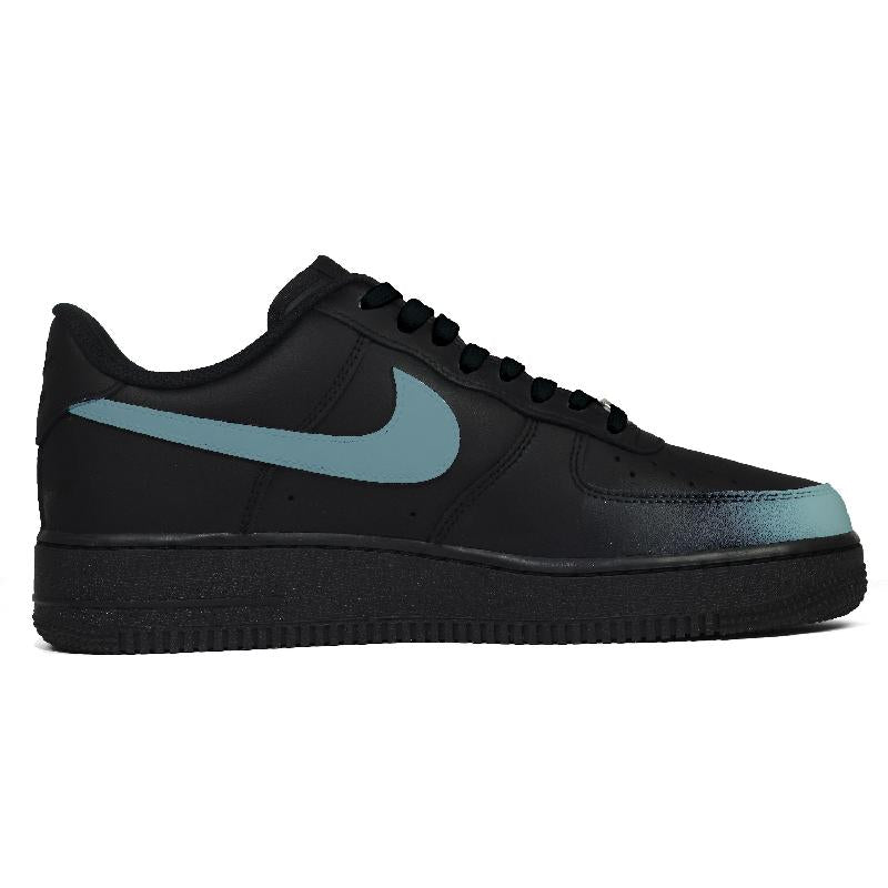 [Custom The same style of crashed meteor for both men and women, deep blue]  Air Force 1 Skateboard Shoes Unisex Low-Top Black/Blue