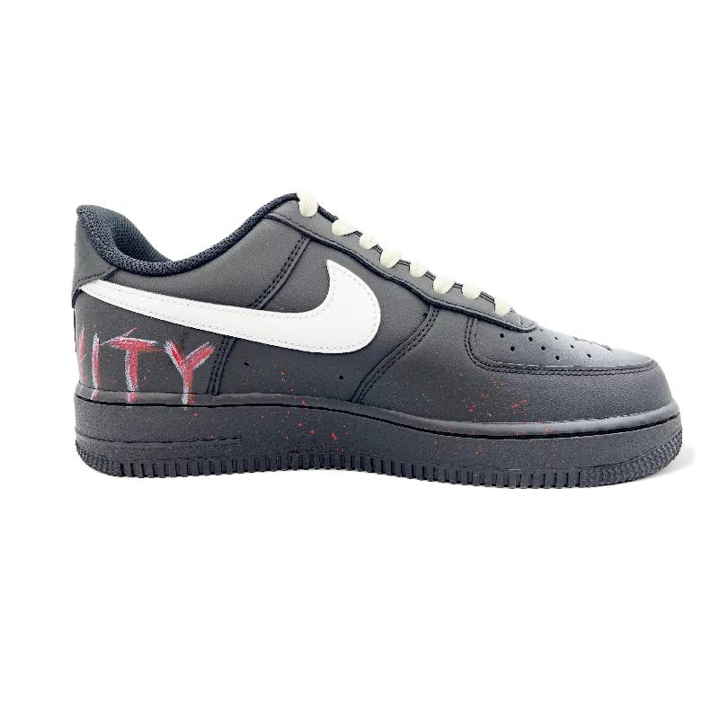 [Custom Eternal celestial body]  Air Force 1 Skateboarding Shoes Unisex Low-top Black/white/red
