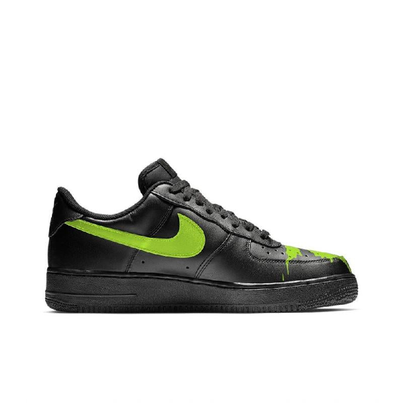 [Custom Night fireflies]  Air Force 1 Skateboarding Shoes Unisex Low-top Black/Green
