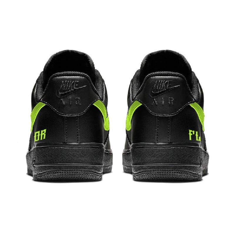 [Custom Night fireflies]  Air Force 1 Skateboarding Shoes Unisex Low-top Black/Green