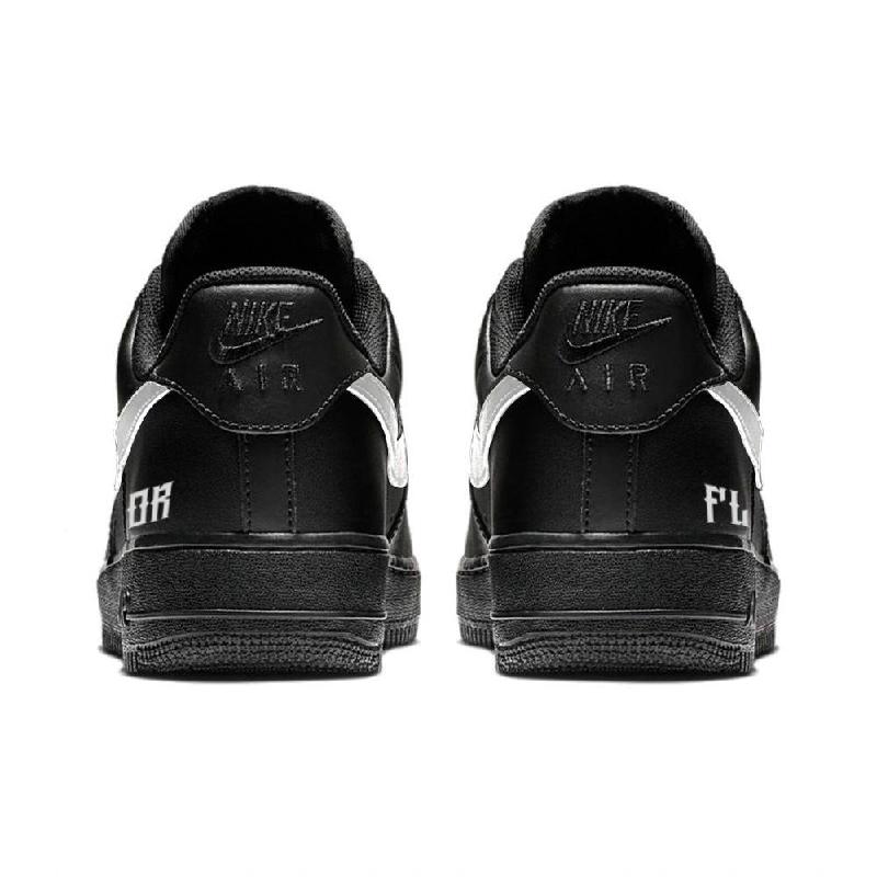 [Custom White moonlight]  Air Force 1 Skateboarding Shoes Unisex Low-top Black/White