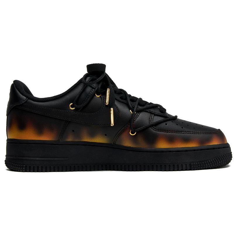 [Custom Pirate Flame]  Air Force 1 Skateboard Shoes Unisex Low-Top Black