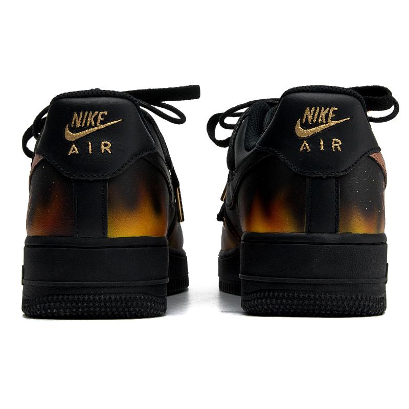 [Custom Pirate Flame]  Air Force 1 Skateboard Shoes Unisex Low-Top Black