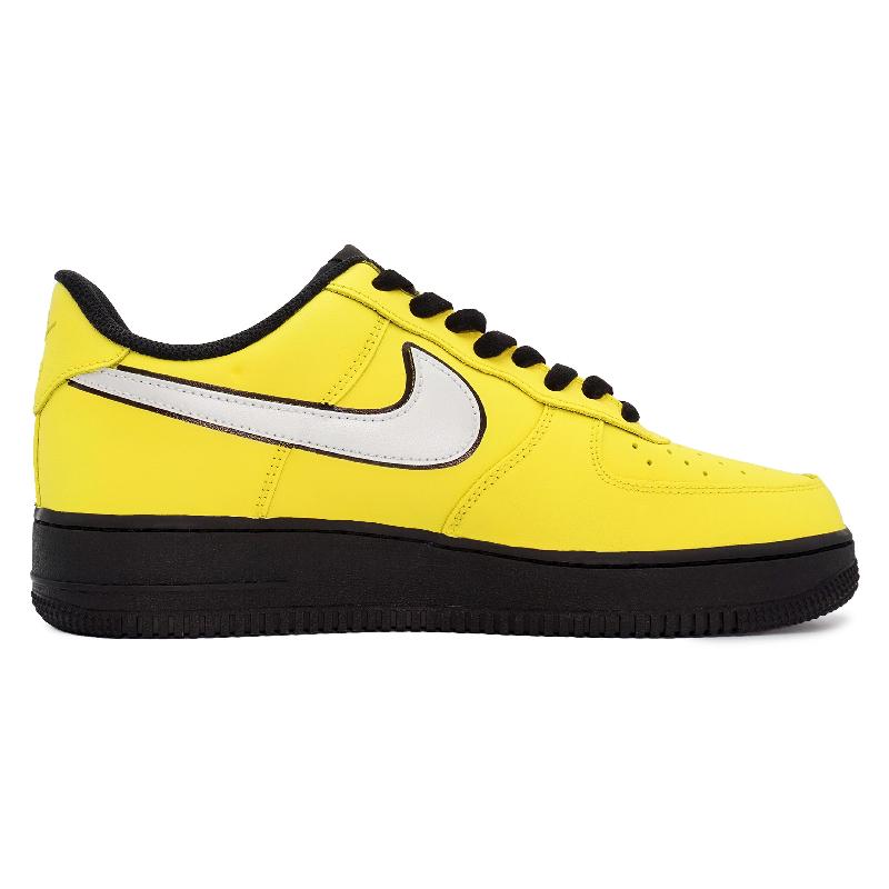 [Custom Mustard yellow for men and women]  Air Force 1 Skateboard Shoes Unisex Low-Top Yellow/Black