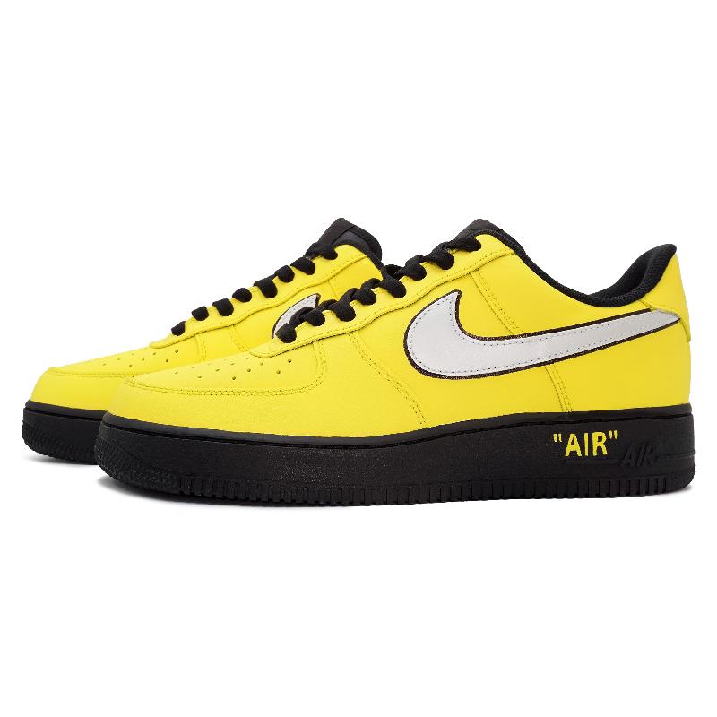 [Custom Mustard yellow for men and women]  Air Force 1 Skateboard Shoes Unisex Low-Top Yellow/Black