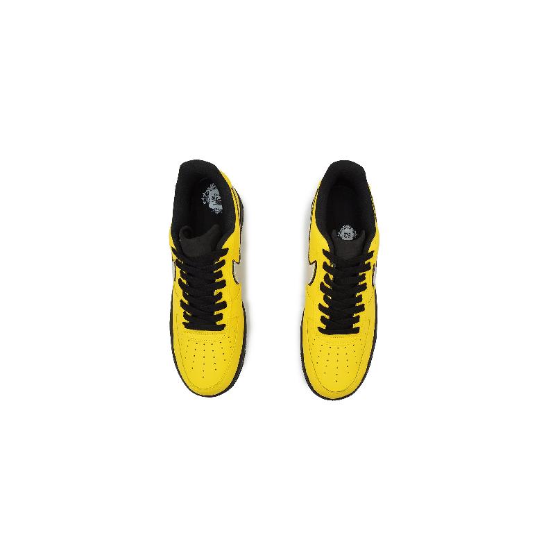 [Custom Mustard yellow for men and women]  Air Force 1 Skateboard Shoes Unisex Low-Top Yellow/Black