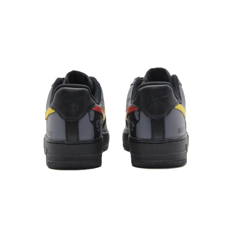 [Custom AF Red Greyhound]  Air Force 1 Skateboard Shoes Unisex Low-Top Black Gray Red