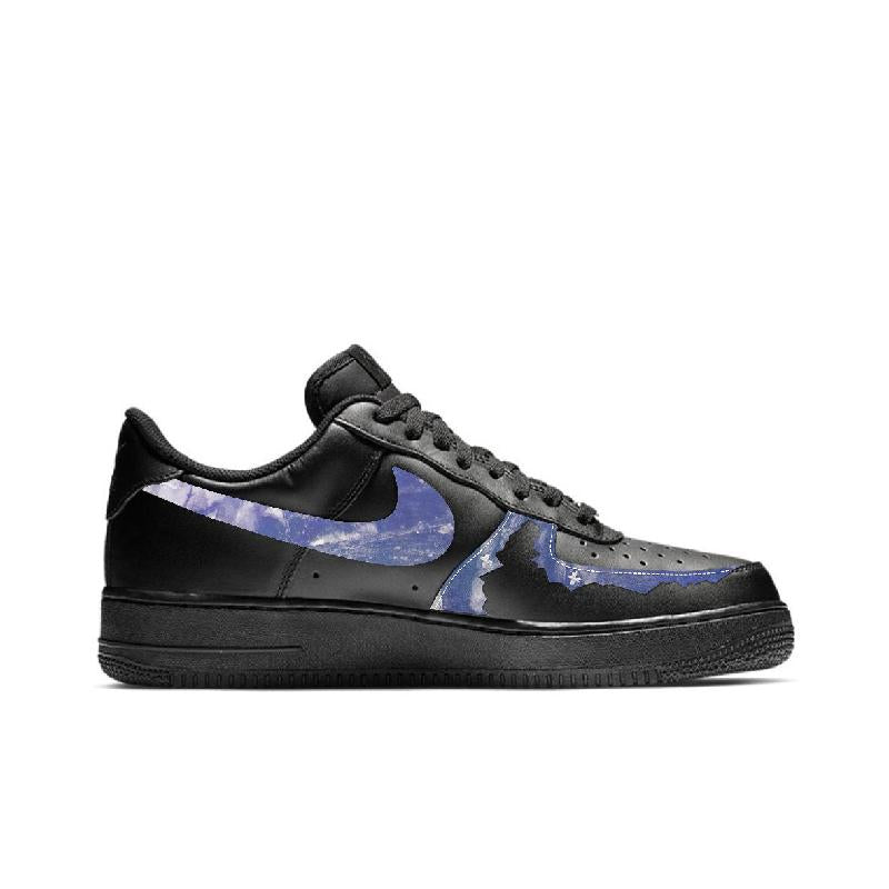 [Custom In a fog]  Air Force 1 Skateboard Shoes Men Low-Top Black