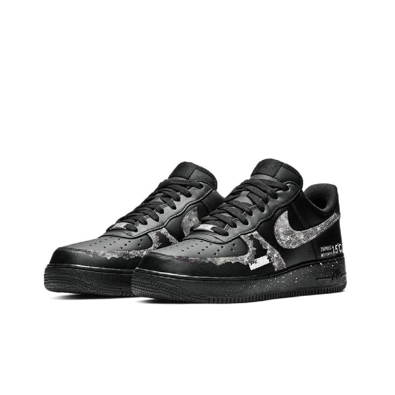 [Custom In a fog]  Air Force 1 Skateboard Shoes Men Low-Top Black