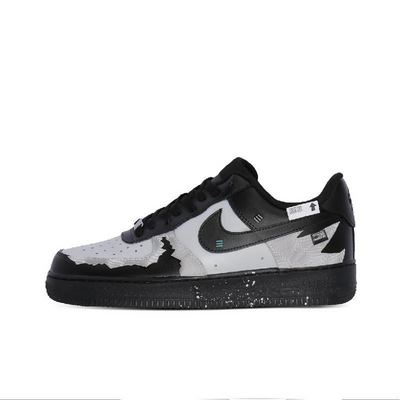 [Custom A white-robed dog]  Air Force 1 Skateboard Shoes Men Low-Top Green