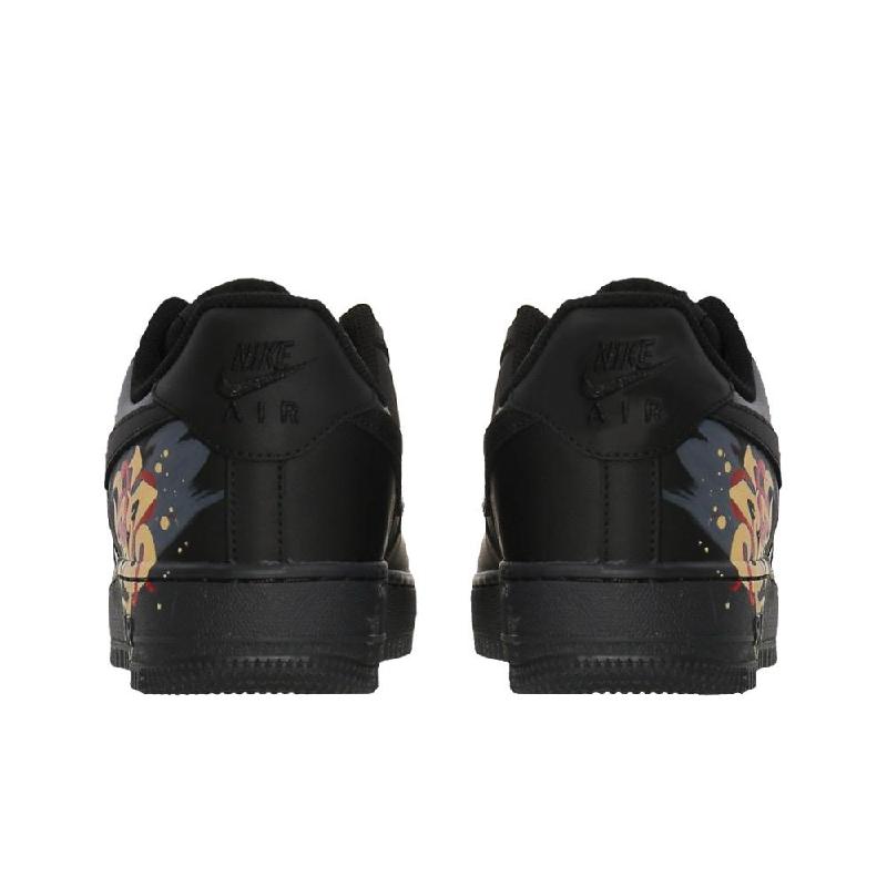 [Custom The pen flows like a dragon and a snake]  Air Force 1 Skateboard Shoes Unisex Low-Top Black/Red