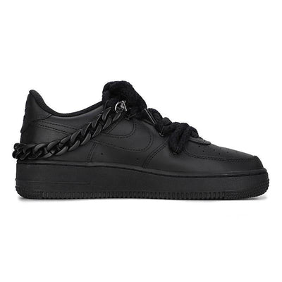 [Custom Matte deconstructed black]  Air Force 1 Skateboarding Shoes Unisex