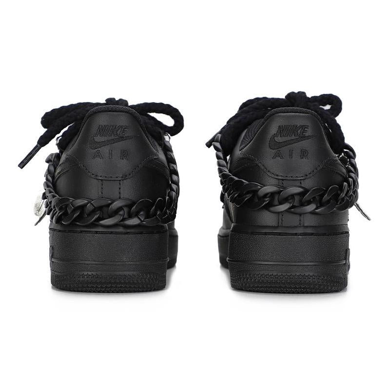 [Custom Matte deconstructed black]  Air Force 1 Skateboarding Shoes Unisex