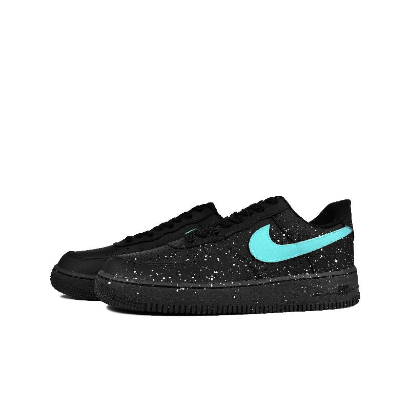 [Custom Tiffany's Starry sky]  Air Force 1 Skateboard Shoes Unisex Low-Top Black/Green/Blue/White