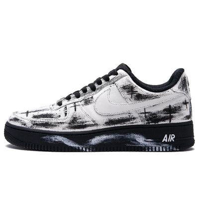 [Custom Polar day]  Air Force 1 Skateboard Shoes Unisex Low-Top White/Black