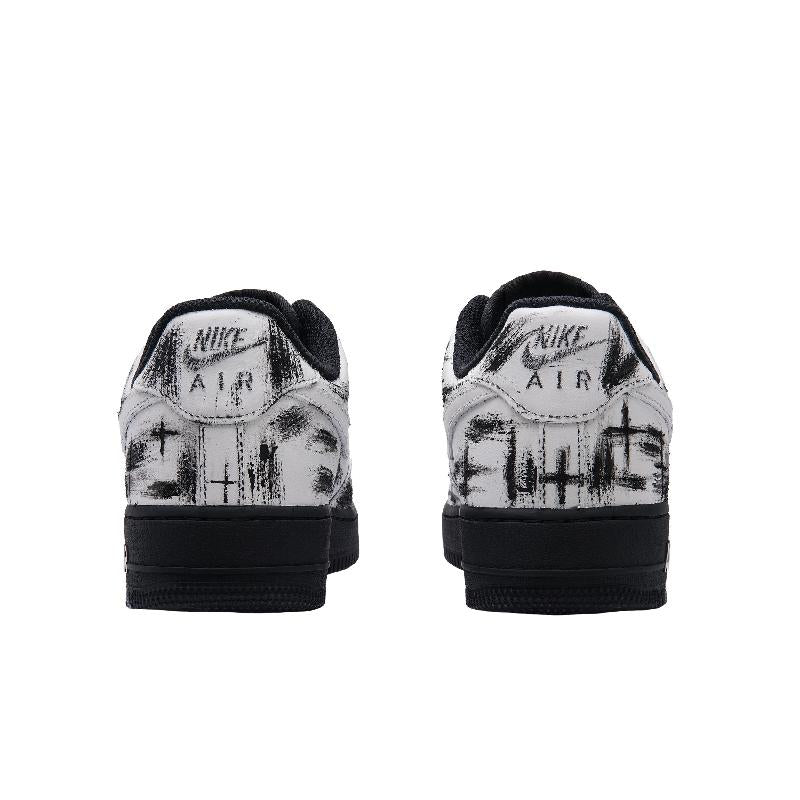 [Custom Polar day]  Air Force 1 Skateboard Shoes Unisex Low-Top White/Black