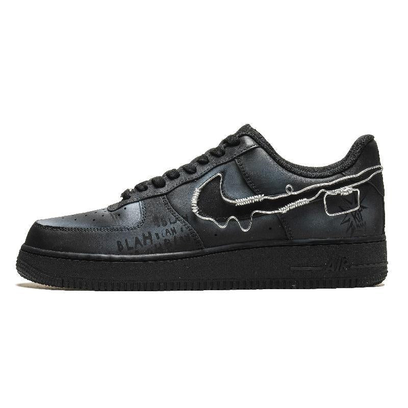 [Custom Words cross boundaries]  Air Force 1 Skateboarding Shoes Unisex Low-top Black