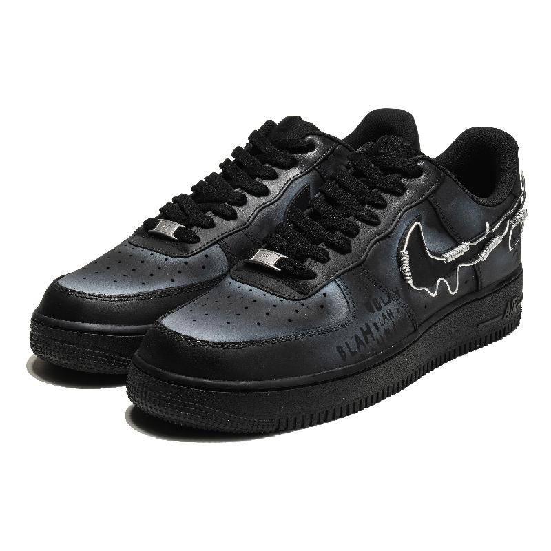 [Custom Words cross boundaries]  Air Force 1 Skateboarding Shoes Unisex Low-top Black