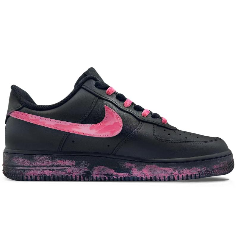 [Custom monster]  Air Force 1 Skateboard Shoes Unisex Low-Top Pink/Black