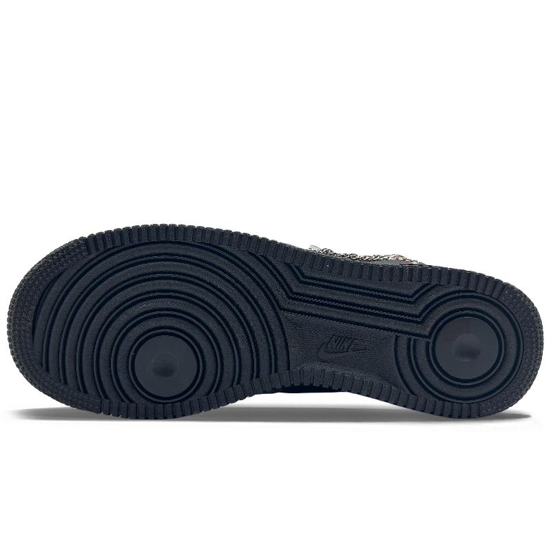 [Custom The Mechanical Age]  Air Force 1 Skateboard Shoes Unisex Low-Top Black/Red/Gray