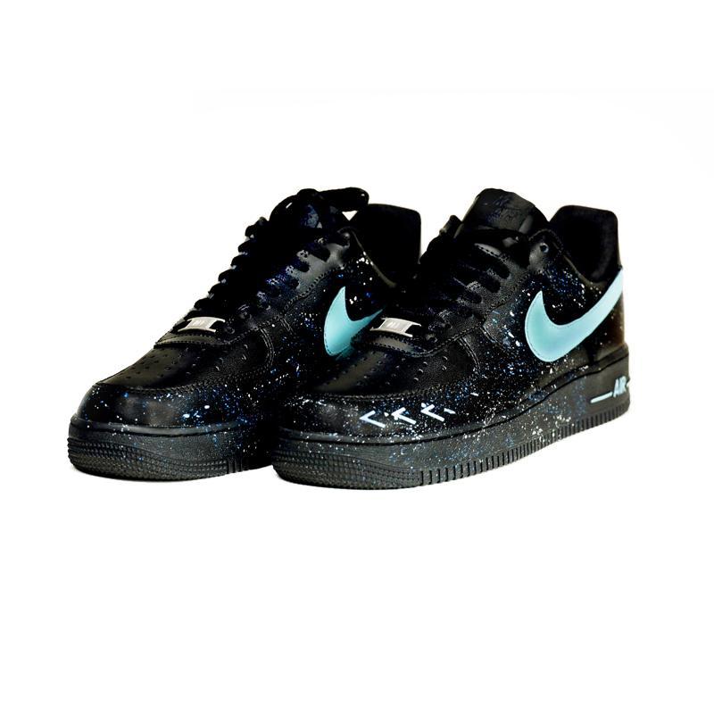 [Custom Team733 Starry Sky One]  Air Force 1 Skateboard Shoes Unisex Low-Top Blue