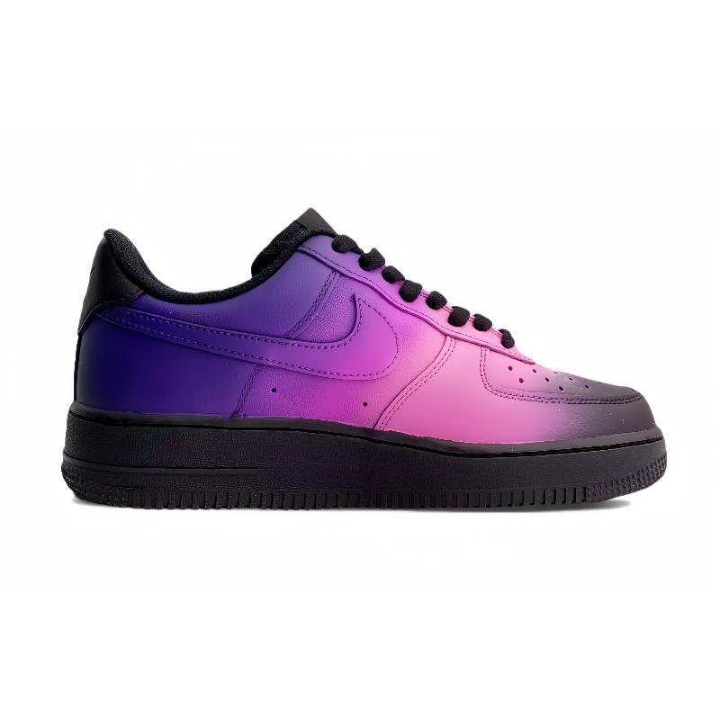 [Custom Interstellar navigation]  Air Force 1 Skateboarding Shoes Unisex Low-top Black/purple/pink