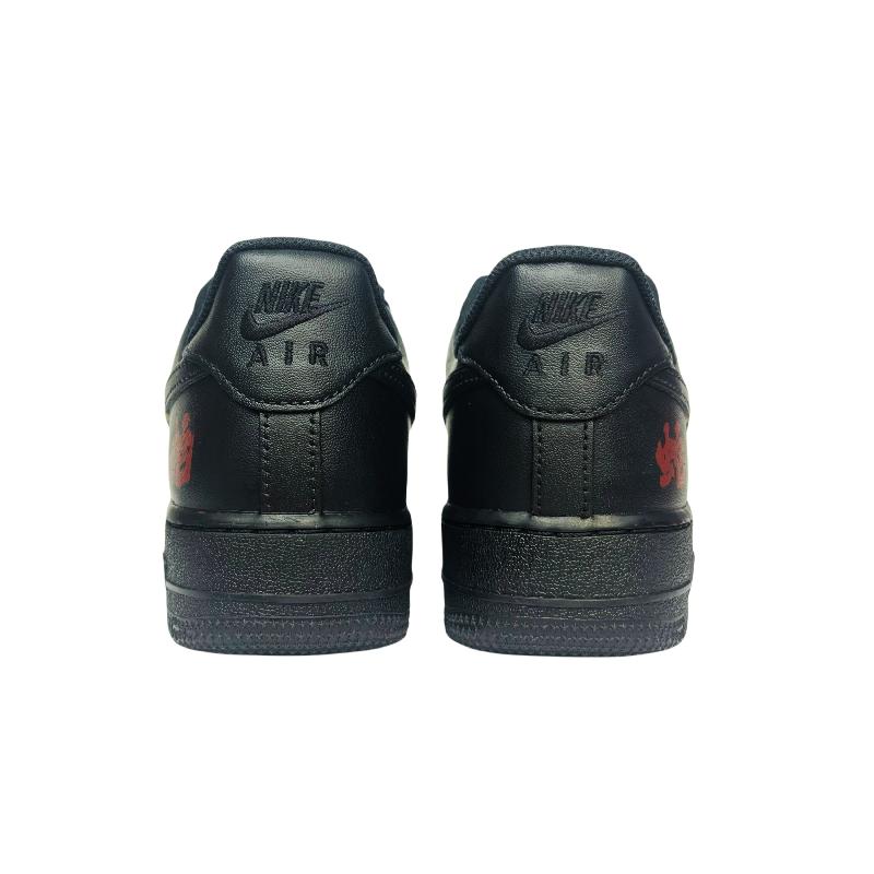 [Custom Golden Python]  Air Force 1 Skateboard Shoes Men Low-Top Black/Gold