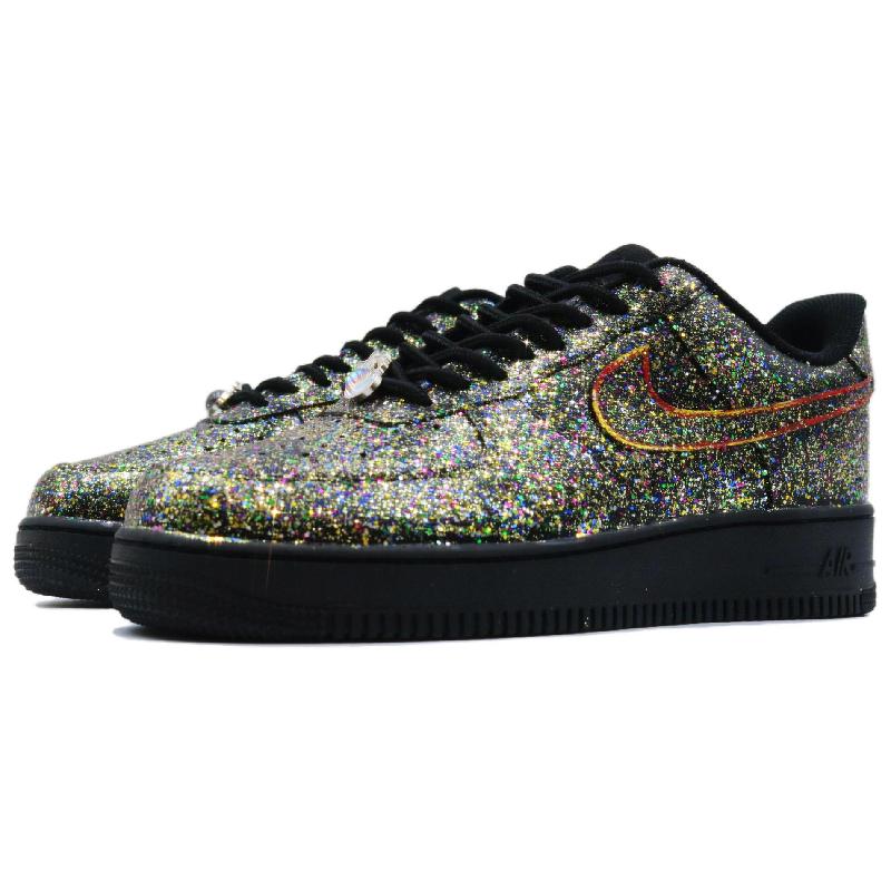 [Custom Male and female starry sky stars]  Air Force 1 Skateboard Shoes Unisex Low-Top Black