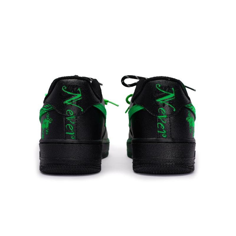 [Custom Men's "Braving All Obstacles"]  Air Force 1 Skateboard Shoes Unisex Low-Top Green