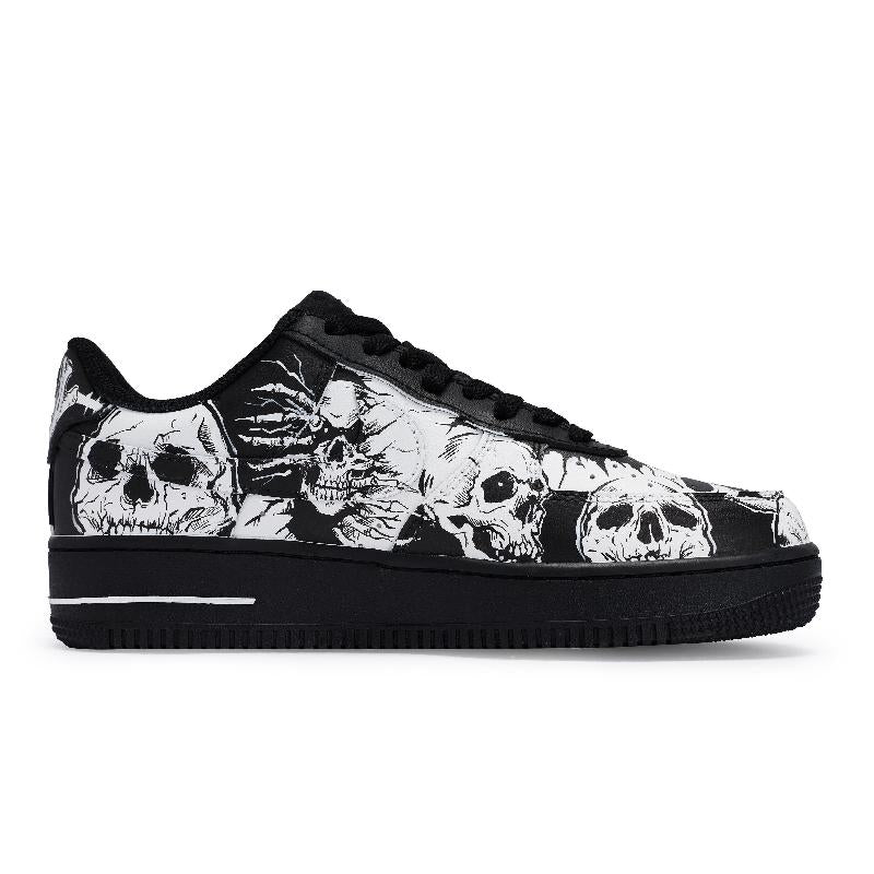 [Custom Men's Dark Ghost]  Air Force 1 Skateboard Shoes Unisex Low-Top White