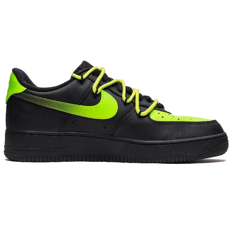 [Custom Men's Green Shadow Storm]  Air Force 1 Skateboarding Shoes Men Low-top Black