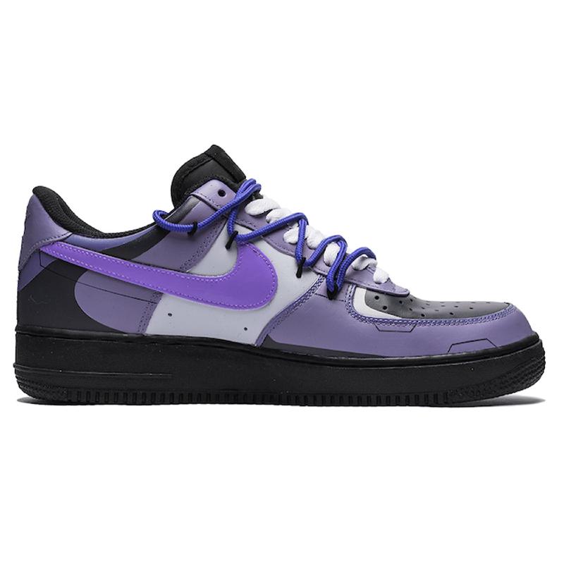 [Custom Purple Obsidian Xing]  Air Force 1 Skateboarding Shoes Unisex Low-top Purple/Black/White