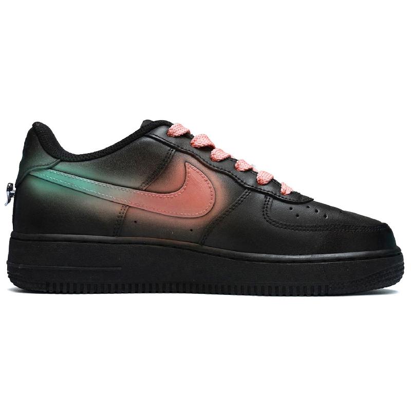 [Custom Male summer party black fan]  Air Force 1 Skateboarding Shoes Men Low-top Black/Pink