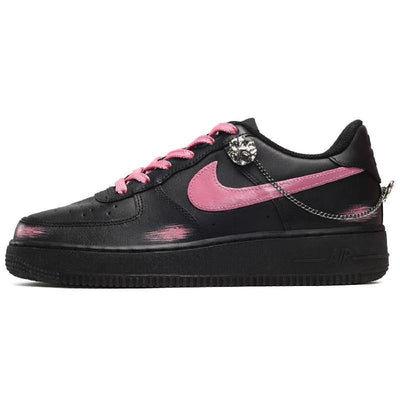 [Custom Male Shadow Floyd black pink]  Air Force 1 Skateboarding Shoes Men Low-top Black/Pink