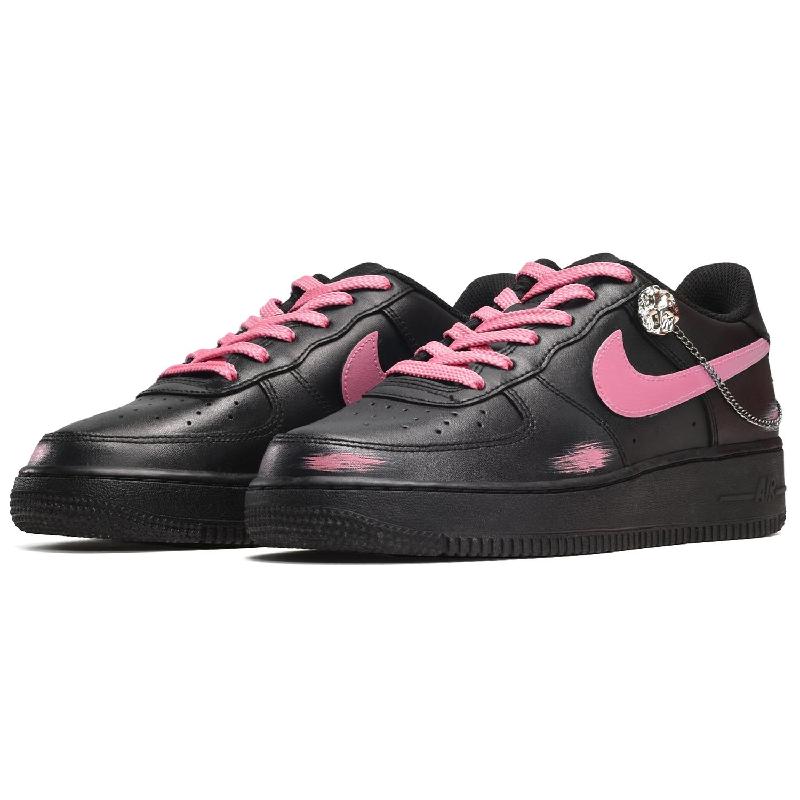 [Custom Male Shadow Floyd black pink]  Air Force 1 Skateboarding Shoes Men Low-top Black/Pink