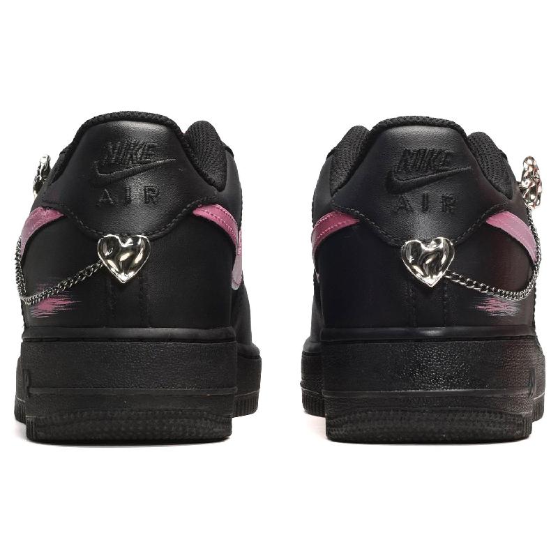 [Custom Male Shadow Floyd black pink]  Air Force 1 Skateboarding Shoes Men Low-top Black/Pink