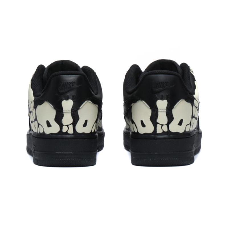 [Custom Black skull bones of the same style for both men and women]  Air Force 1 Skateboarding Shoes Unisex