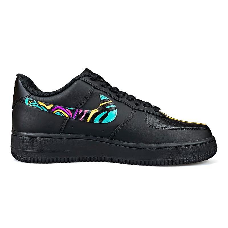 [Custom Night Wish]  Air Force 1 Skateboarding Shoes Men Low-top Black/blue/yellow/purple/orange/pink