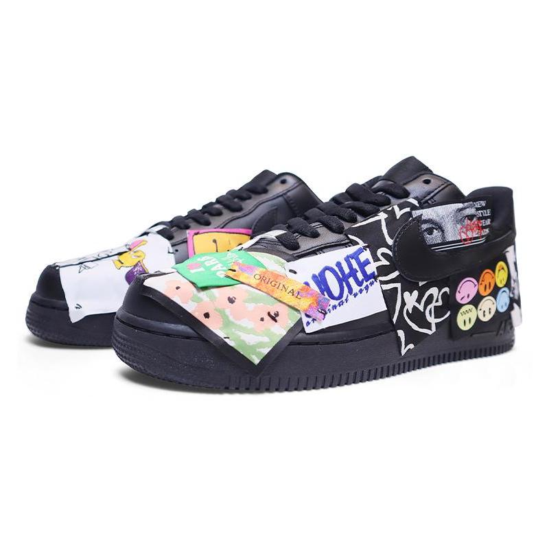 [Custom Men's graffiti art]  Air Force 1 Skateboarding Shoes Men Low-top Multicolor