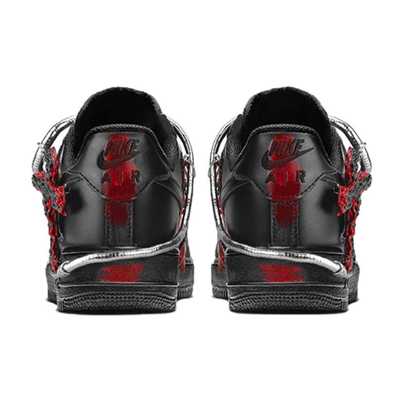 [Custom Men's dark Medusa cross in black and red]  Air Force 1 Skateboarding Shoes Men Low-top Black/Red
