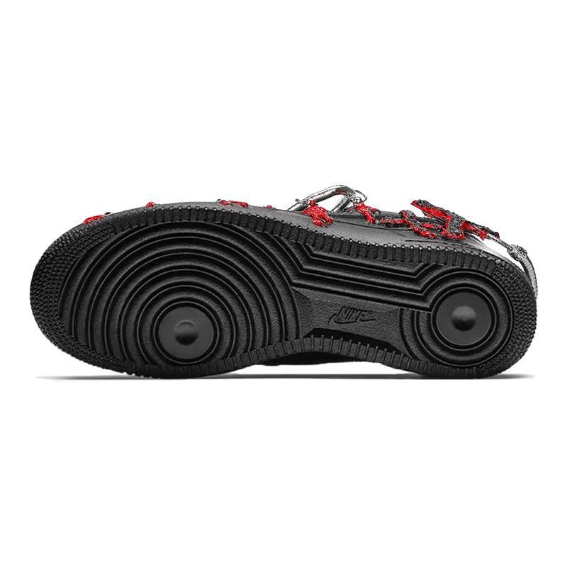 [Custom Men's dark Medusa cross in black and red]  Air Force 1 Skateboarding Shoes Men Low-top Black/Red