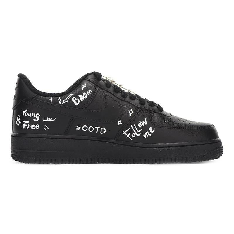 [Custom Men's letter graffiti]  Air Force 1 Skateboarding Shoes Men Low-top