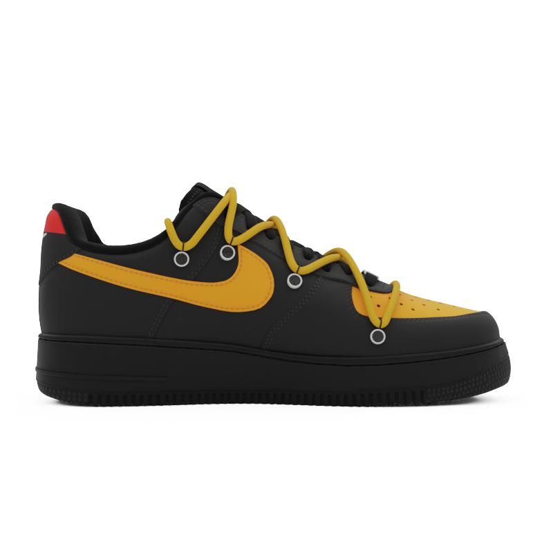 [Custom The AF claw marks are black and yellow]  Air Force 1 Skateboarding Shoes Unisex Low-top Black/Yellow/Red