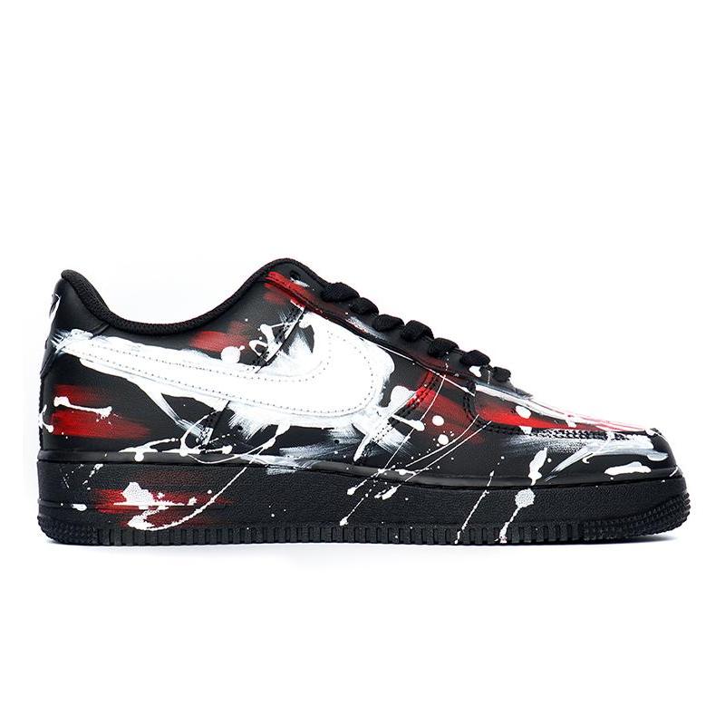[Custom Men's Marvel Venom Spider in red and black]  Air Force 1 Skateboarding Shoes Men