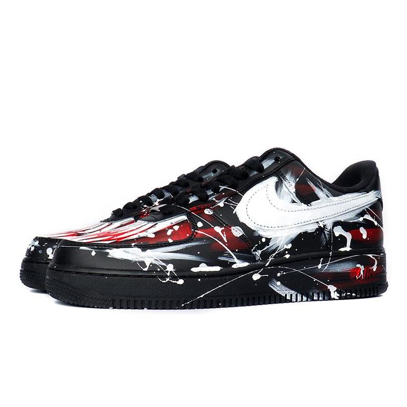 [Custom Men's Marvel Venom Spider in red and black]  Air Force 1 Skateboarding Shoes Men