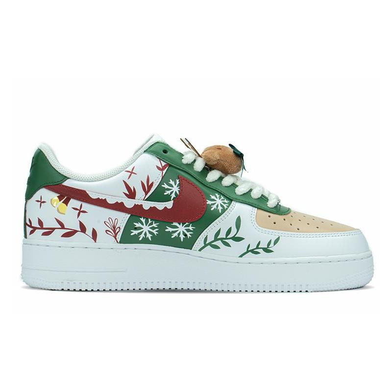 [Custom Christmas snowflake branches]  Air Force 1 Skateboarding Shoes Unisex